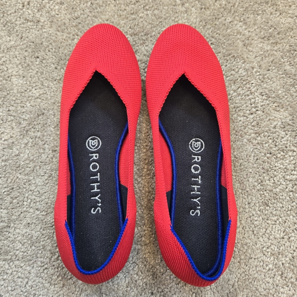 Rothy’s Red Flats Rounded 7.5